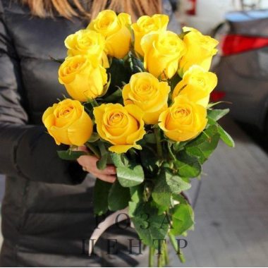 11 желтых роз Эквадор 60 см