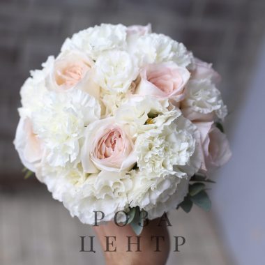 Свадебный букет с пионовидными розами №968
