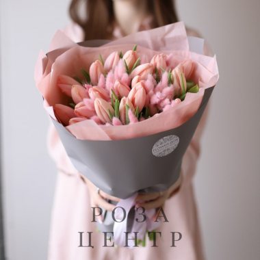 Нежные тюльпаны c сухоцветами №1598