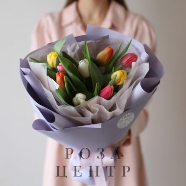 Тюльпаны голландские в оформлении (9 шт) №1602